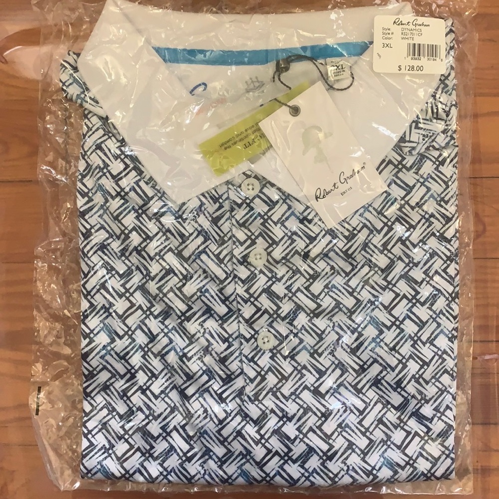 NWT! Robert Graham. Short Sleeve Polo Shirt Men’s 3XL.
